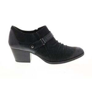 Earth Size 8 Angel Shootie Womens Black Leather Strap Ankle & Booties Boots